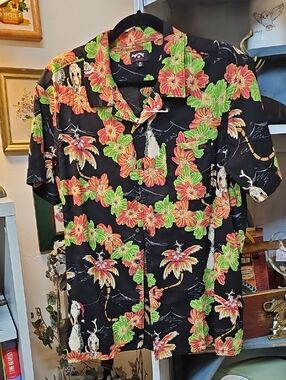 Billabong Dr. Suess Black Short-Sleeve Hawaiian Shirt